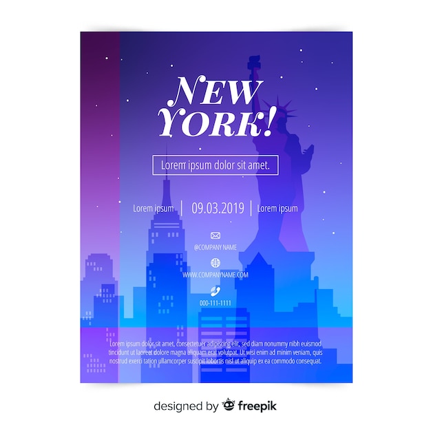 New York Flyer Vorlage Kostenlose Vektor