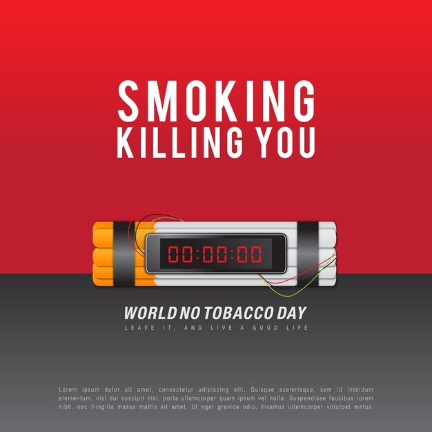 Nichtraucher Welt Kein Tabak Poster Rauchen Totet Dich Premium Vektor
