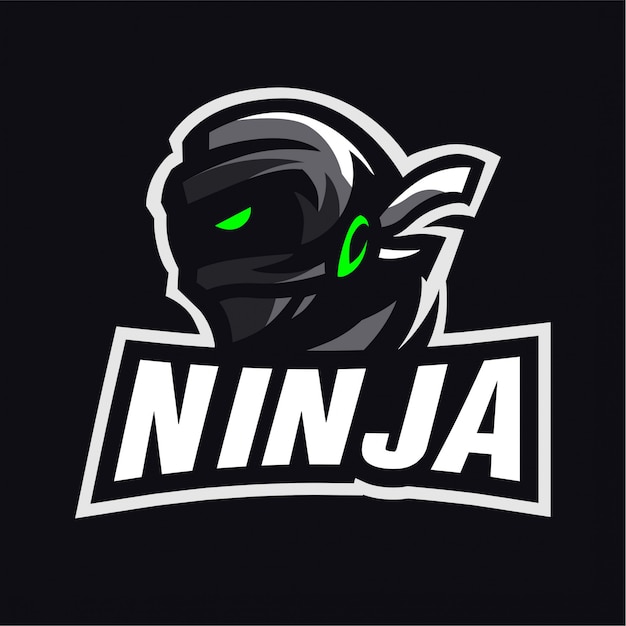 Ninja maskottchen-gaming-logo Premium Vektoren