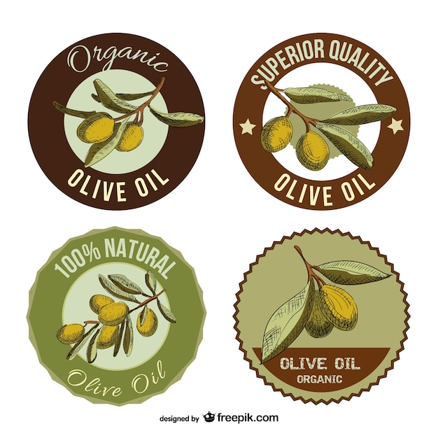 Olivenol Etiketten Premium Vektor