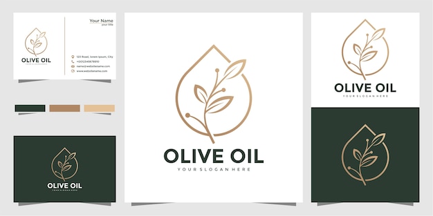 Olivenol Logo Und Visitenkarten Design Premium Vektor