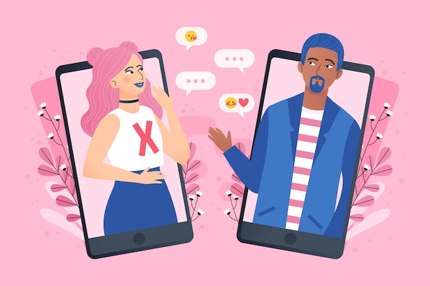 Mädchen, die filter für dating-apps verwenden