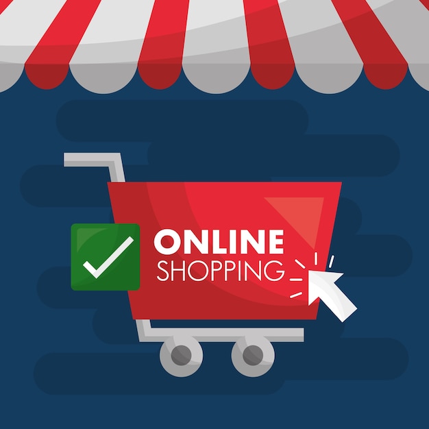 Online-shopping-karte | Premium-Vektor