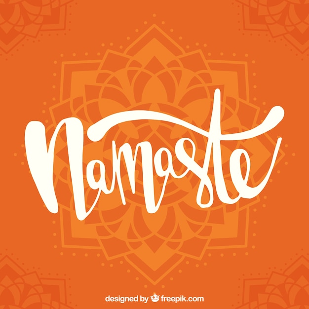 Orange Schriftzug Namaste Hintergrund Kostenlose Vektor