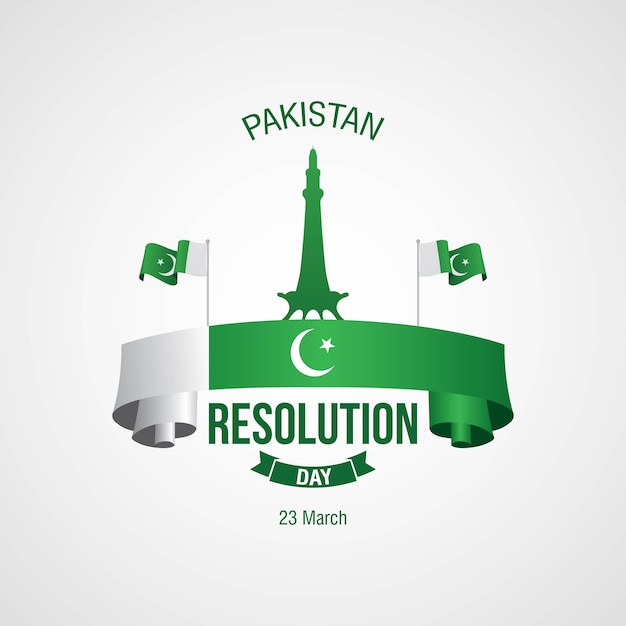 Pakistan Resolution Day Feierte Am 23 Marz Premium Vektor