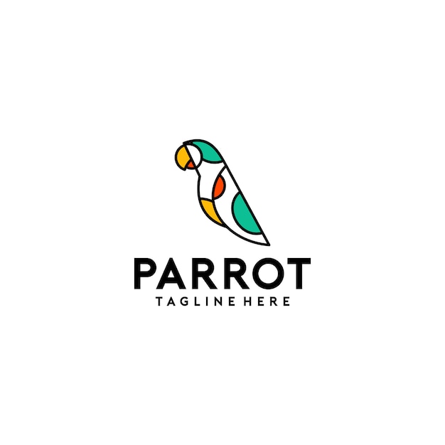 Papagei-logo Premium Vektoren