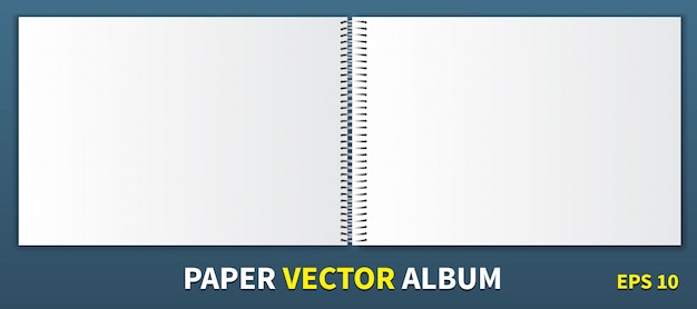 Papieralbum mit einer metallspirale in der mitte Premium Vektoren