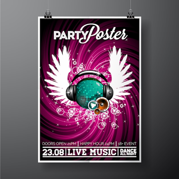 Party Plakat Vorlage Kostenlose Vektor