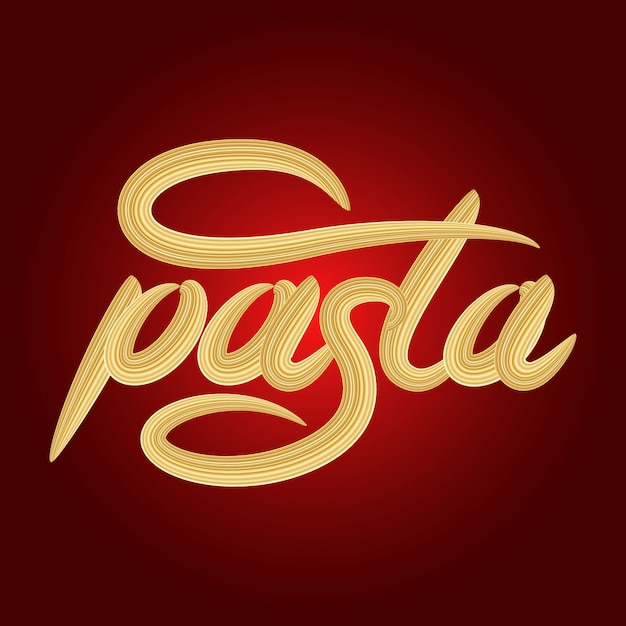Pasta Schriftzug Banner Design Premium Vektor