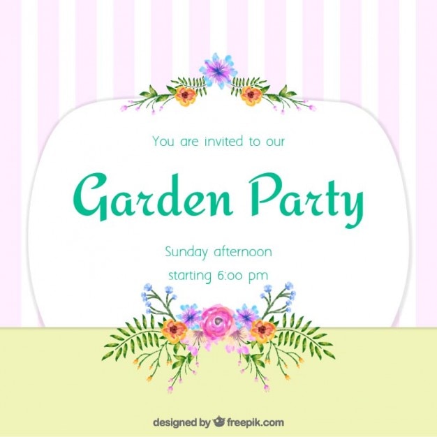 Pastellfarben Gartenparty Einladung Kostenlose Vektor