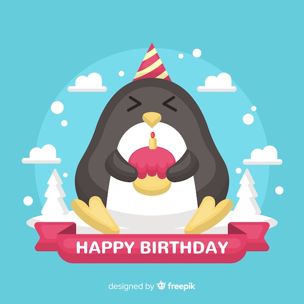 Pinguin Geburtstag Kostenlose Vektor