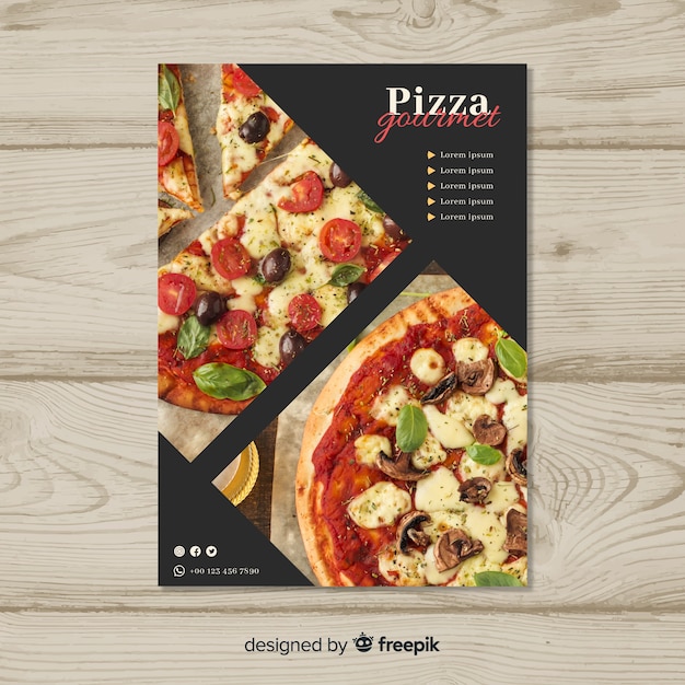 Pizza Flyer Vorlage Kostenlose Vektor