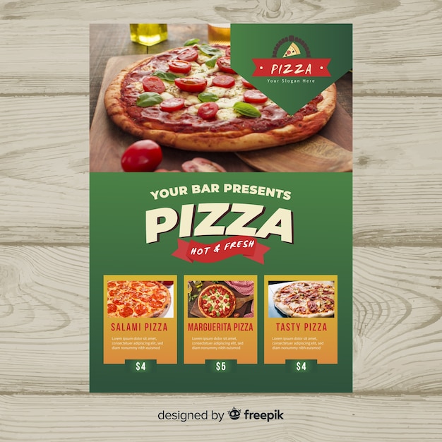 Pizza Flyer Vorlage Kostenlose Vektor