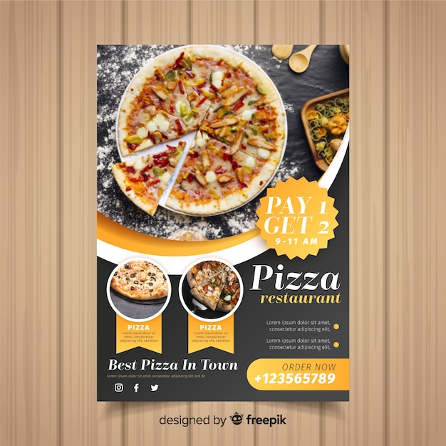 Pizza Flyer Vorlage Kostenlose Vektor