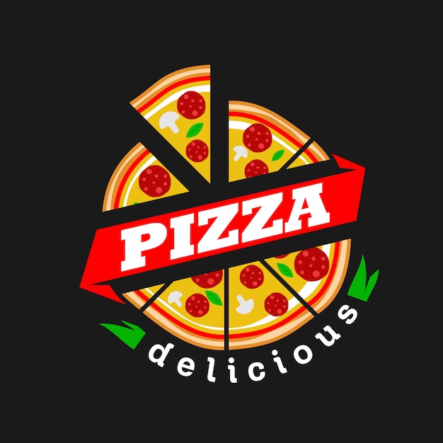 Pizza Logo Vektor Premium Vektor