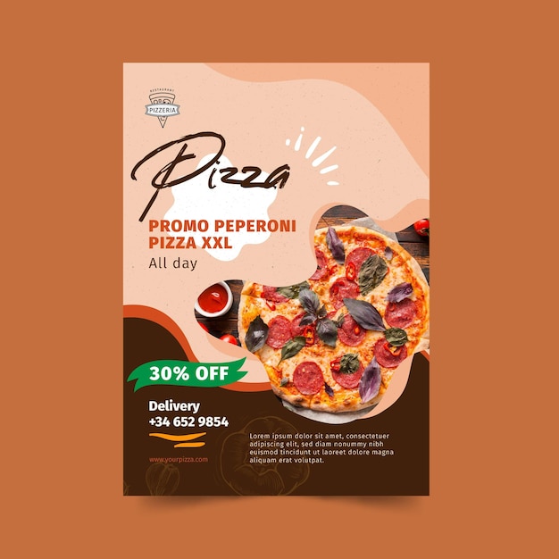 Pizza Restaurant Flyer Vertikal Kostenlose Vektor