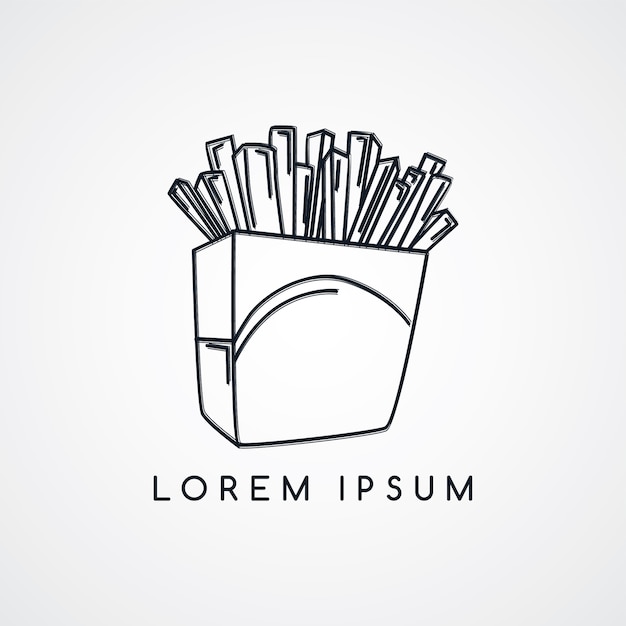 Pommes Frites Skizzieren Thema Vektor Kunst Illustration Premium Vektor