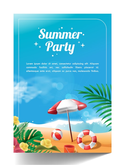 Poster sommerfest vorlage | Premium-Vektor