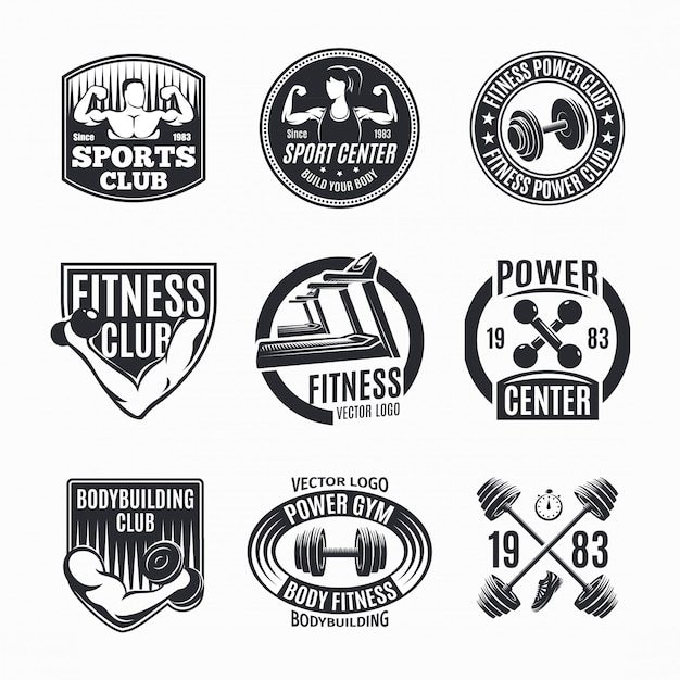 Power Fitness Logo Set Kostenlose Vektor