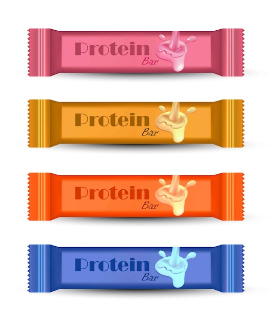 Protein Riegel Pralinen Sussigkeiten Produkt Mock Up Premium Vektor