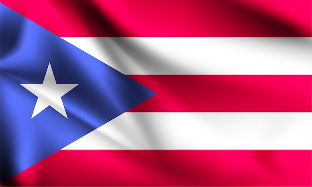 Puerto rico flagge weht im wind. teil einer serie. puerto ...