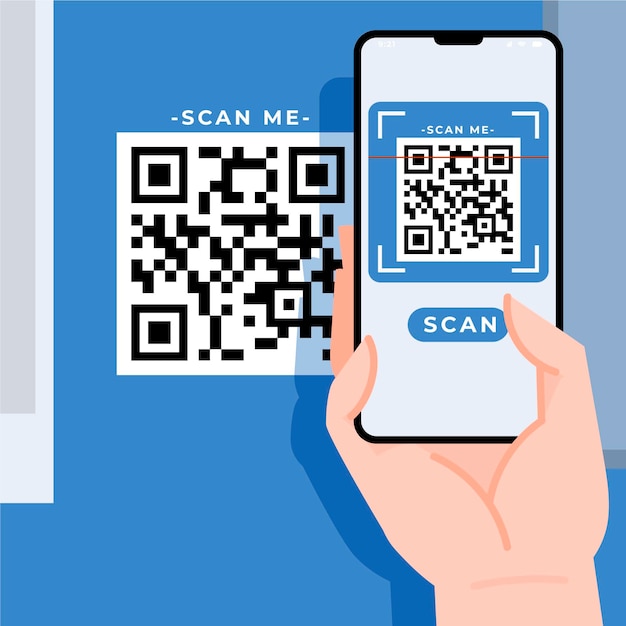 Qrcode des smartphones scannen Kostenlose Vektor