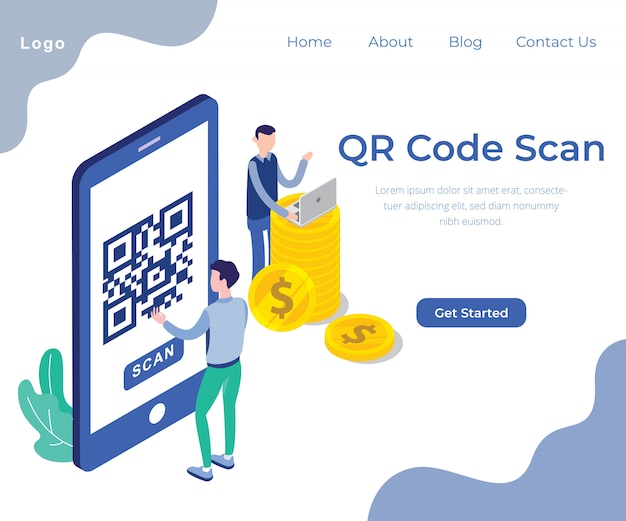 Qr-code-scan-konzeptillustrations-vektordesign Premium Vektoren