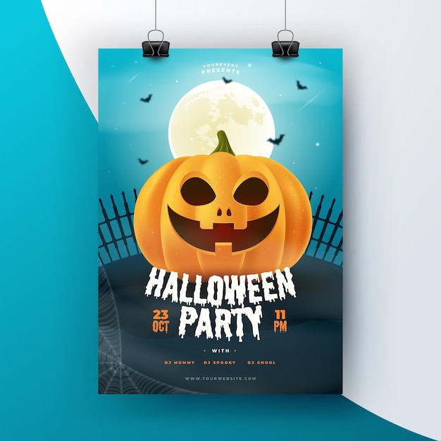 Kostenlos Vektor Realistische Halloween Flyer Vorlage