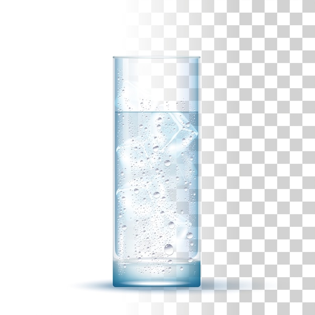 Realistisches wasserglas Premium Vektoren