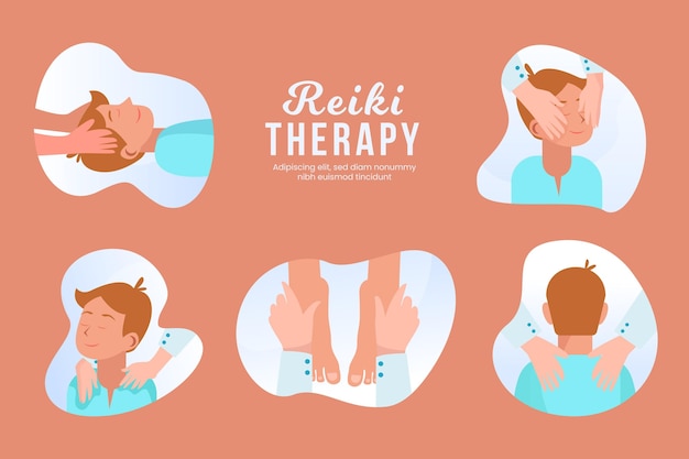 Reiki Therapie Schablonendesign Kostenlose Vektor