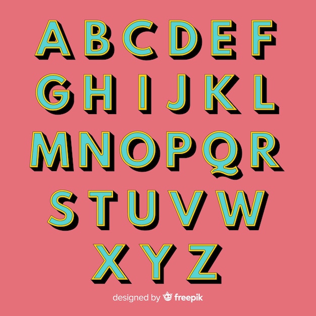 Retro alphabet vorlage retro-stil | Kostenlose Vektor