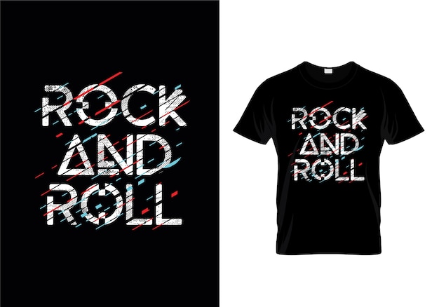 Rock N Roll T Shirt Design Vorlage Premium Vektor