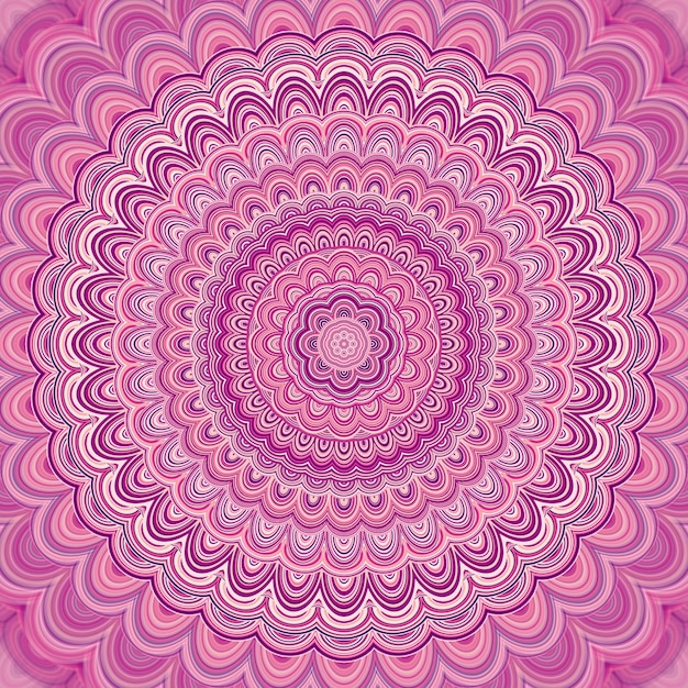 Rosa Mandala Fraktal Ornament Hintergrund Runde Symmetrische Vektor Muster Grafik Design Aus Konzentrischen Ellipsen Kostenlose Vektor