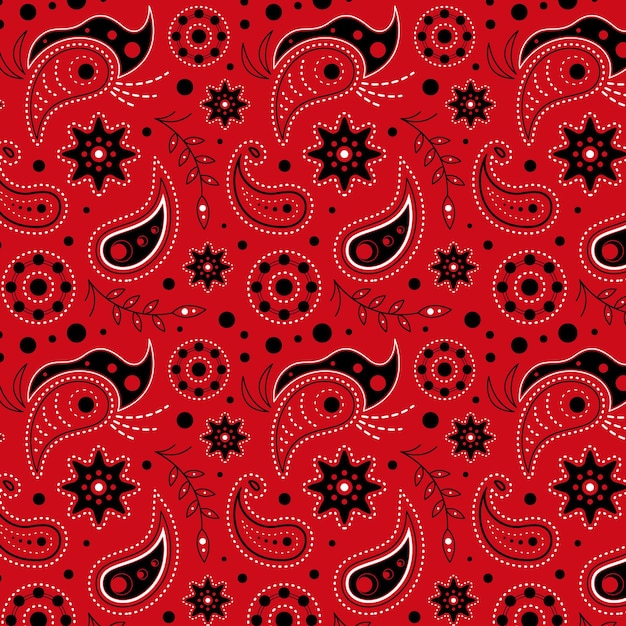 Rot gezeichnetes paisley-muster | Kostenlose Vektor