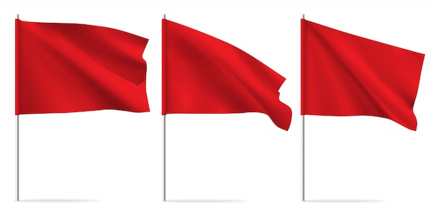 Rote flaggen. | Premium-Vektor