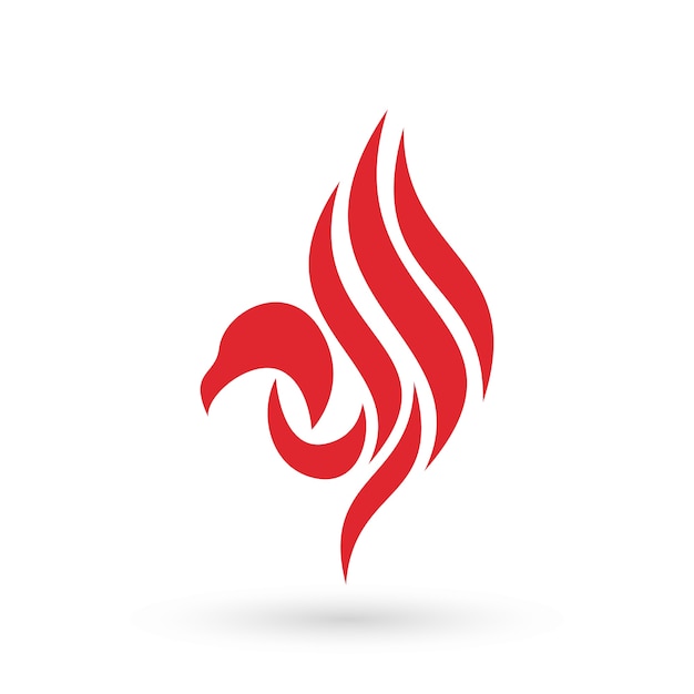 Roter Falke Logo Symbol Premium Vektor