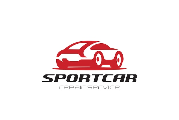 Rotes Sportwagen Logo Symbol Premium Vektor