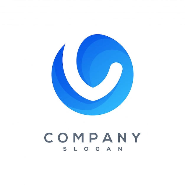 Rundes v-wave-logo einsatzbereit Premium Vektoren
