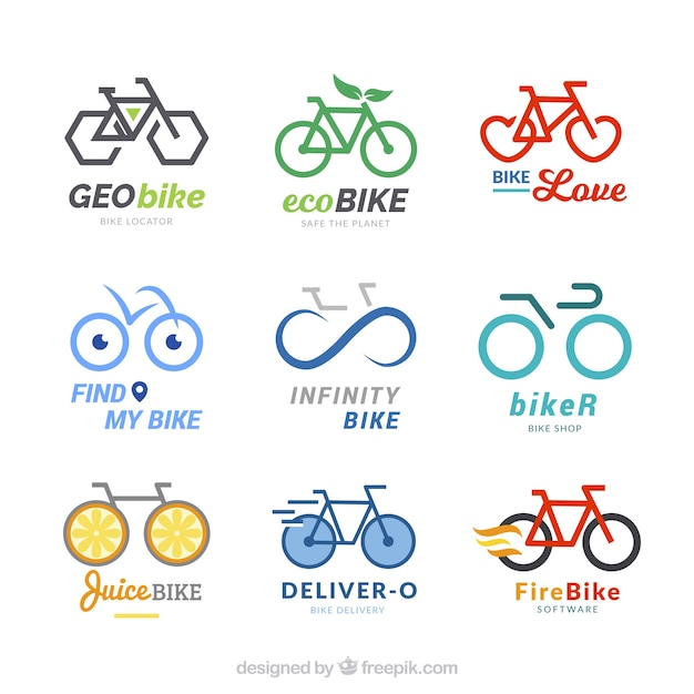 Sammlung von modernen fahrradlogos Download der