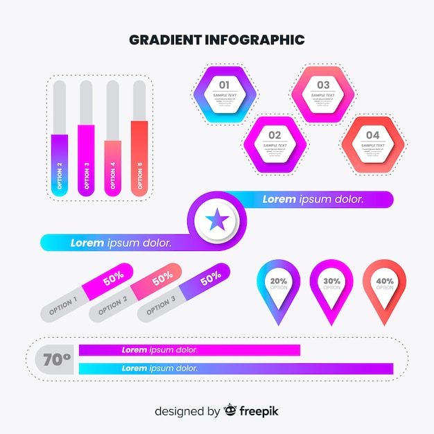 Satz infographic elemente der steigung Kostenlosen Vektoren