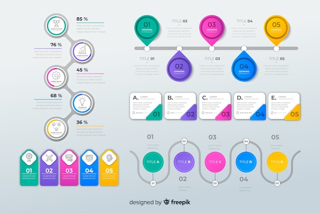 Satz infographic elemente des flachen designs Kostenlosen Vektoren
