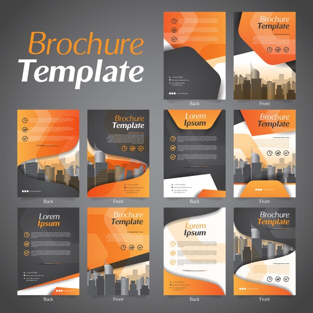 Satz Von Business Broschure Flyer Design Layoutvorlage Premium Vektor