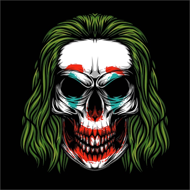 Schadel Joker Abbildung Premium Vektor