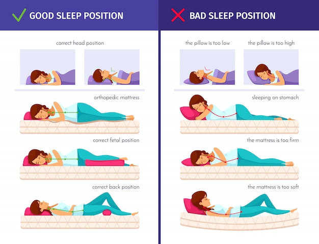 schlafpositionen-karikatur-sammlung-kostenlose-vektor
