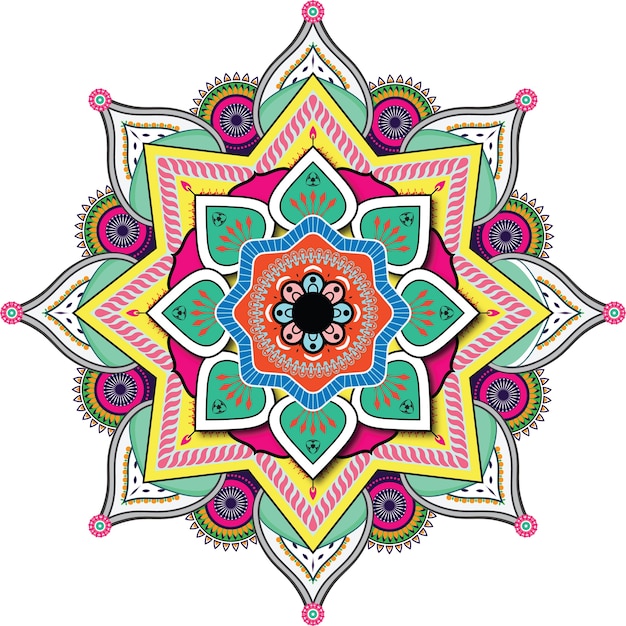 Schone Bunte Indische Art Mandala Premium Vektor