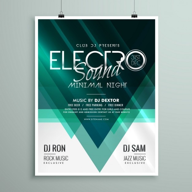 Schone Flyer Vorlage Elektro Club Partei Design Kostenlose Vektor