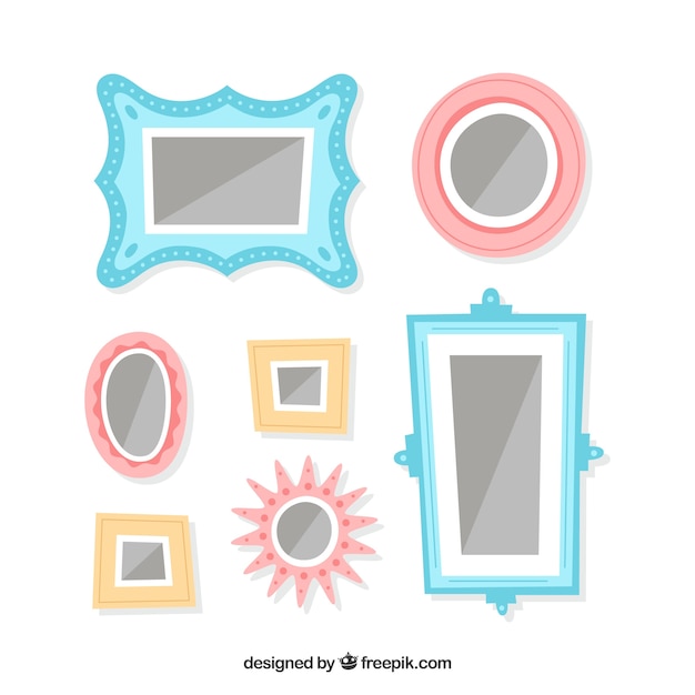 Schöne fotorahmencollage mit flachem design Kostenlosen Vektoren