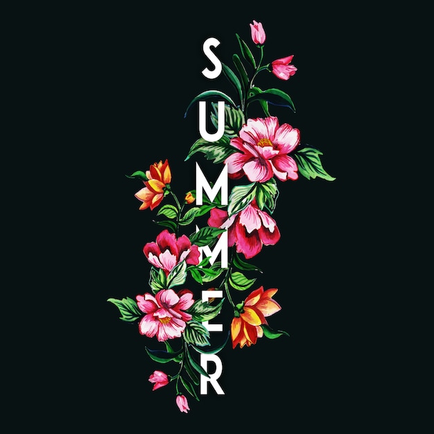 Schoner Sommer Hintergrund Mit Dem Aquarell Mit Blumen Kostenlose Vektor