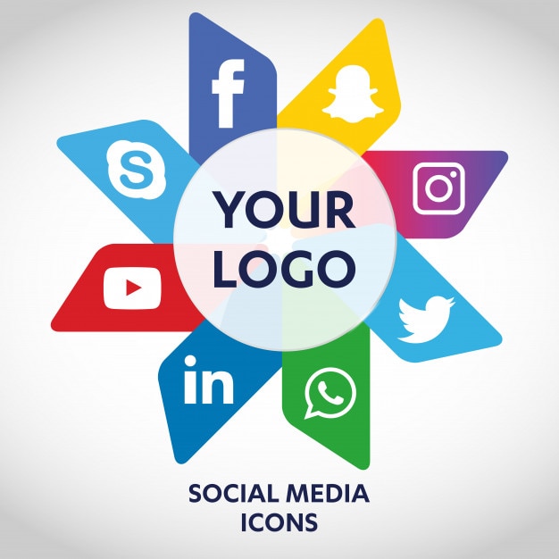 Set von beliebtesten social media icons, twitter, youtube, whatsapp ...
