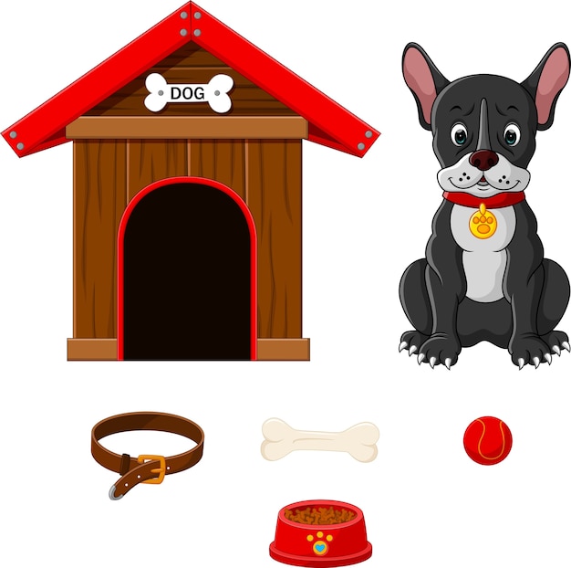 Set von hundezubehör Premium Vektoren